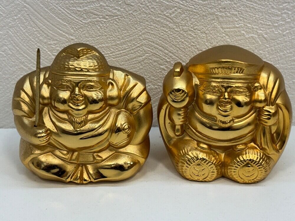 恵比寿様と大黒様 金メッキ
